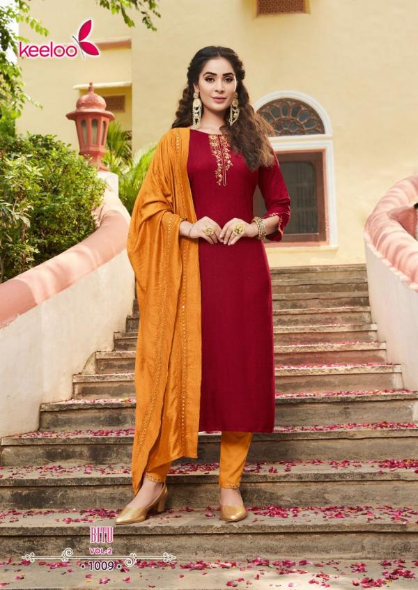 Keeloo Bittu 2 Fancy Wear Rayon Kurti Pant With Dupatta Collection